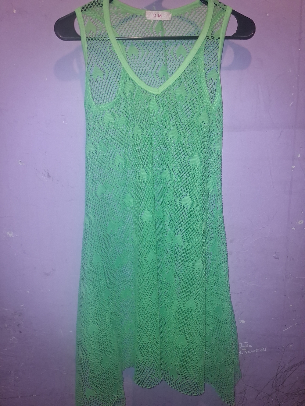 Women's Green Mesh Swim Cover-Up